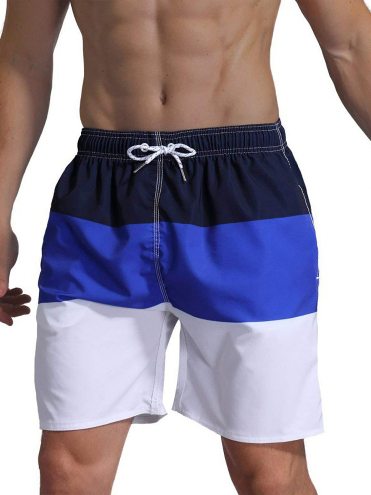 Beiwei Men's Beach Shorts Quick Dry Summer Short Pants Mid Waisted ...