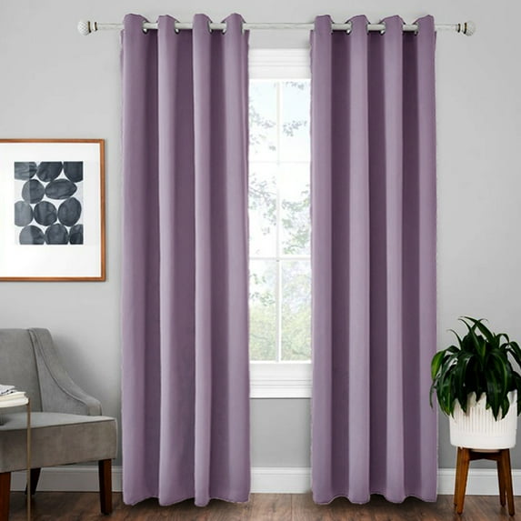 Beiwei Single Curtain Panel Eyelet Ring Top Blackout Window Curtain Grommet Room Darkening Curtain Thermal Insulated Window Drapes For Bedroom,Living Room Purple W:42"xL:84"