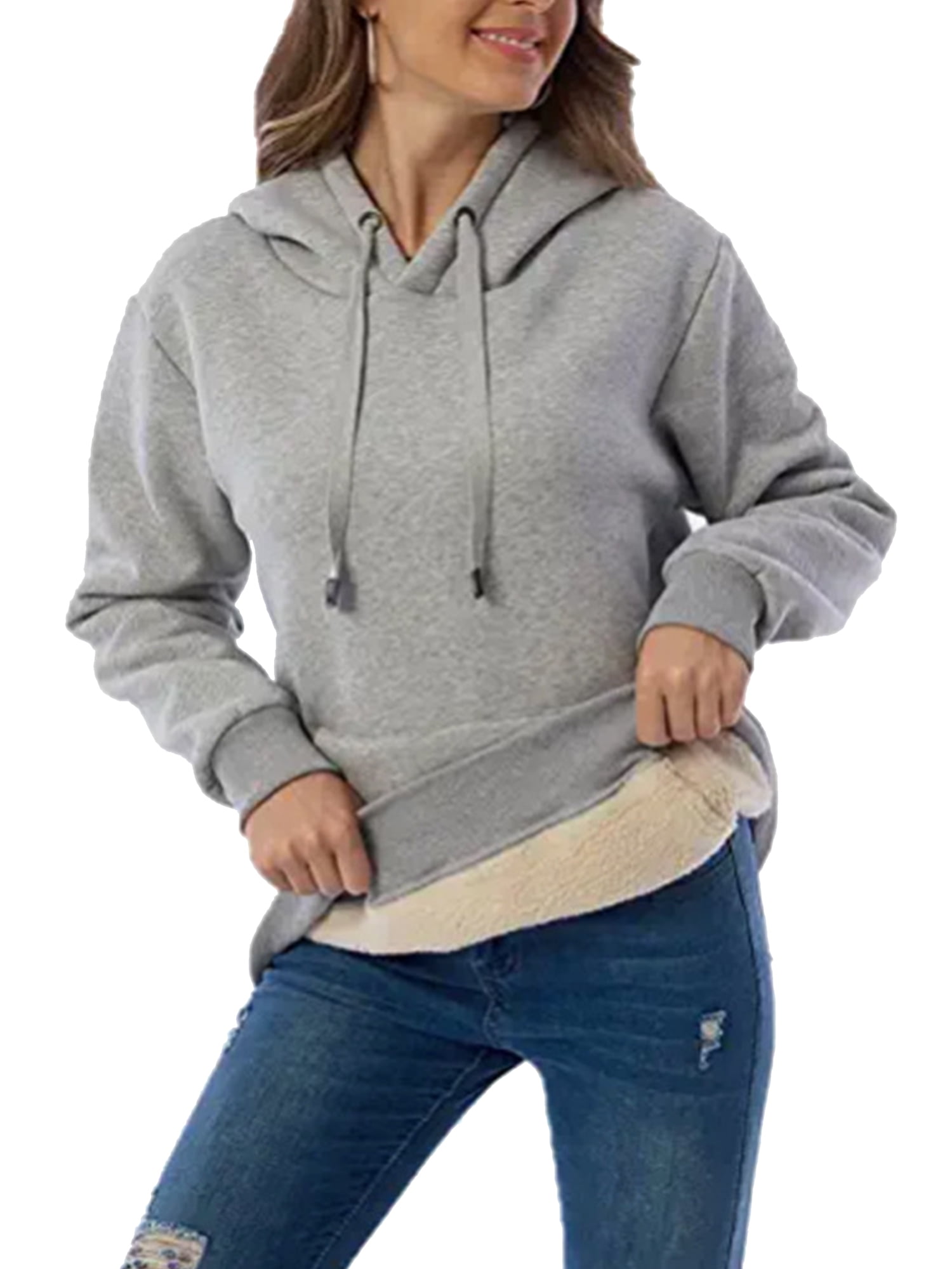 Womens Hoodies Fashion Fleece Pullover Hoodies with Kangaroo