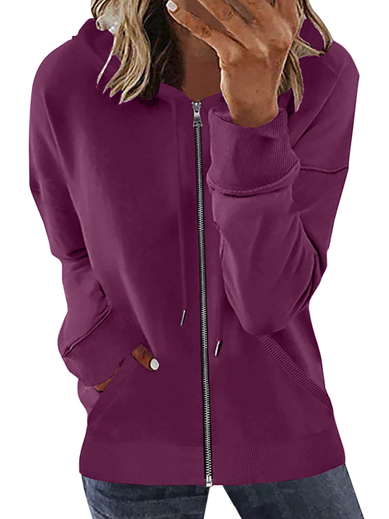 Beiwei Women Hooded Sweatshirts Long Sleeve Hoodie Jacket Drawstring