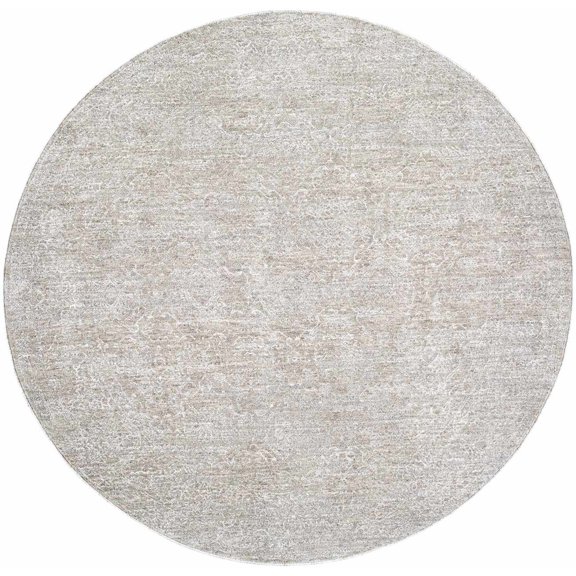 BoutiqueRugs Beiwen Traditional Area Rug - Slate Blue, Light Slate, Light Sage - 6'7" Round