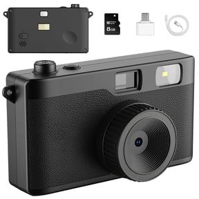 Beixiya 12MP Vintage Digital Camera, Reusable Screen-Free Retro Mini Digital Camera for Kids Beginners Photography Gift