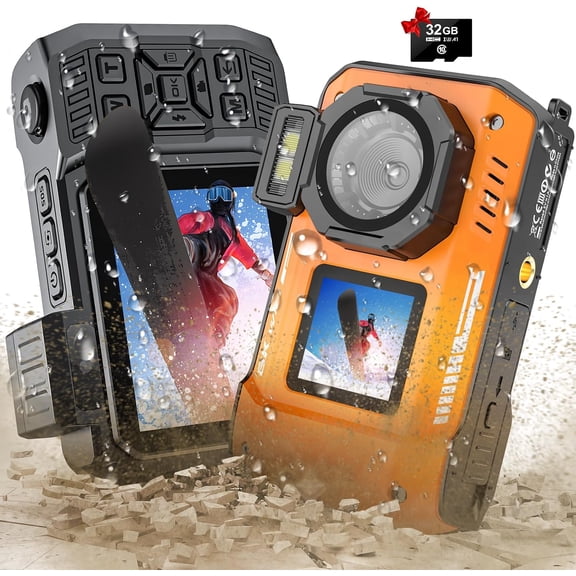 Beixiya 8K UHD Rugged Underwater Digital Camera,33FT Waterproof 4FT Shockproof DustProof 70MP Autofocus DualScreen WiFi Camera with 32GB Card & 2500mAh Battery