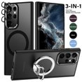 thumbnail image 1 of Beiyoyo [3 in 1] Magnetic Case for Samsung S23Ultra Case, [Glass Screen Protector+Camera Lens Protector] Shockproof Slim Thin Phone Case Cover 6.8 Inch(Black), 1 of 6