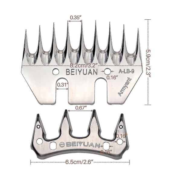 Beiyuan Sheep/goats Shearing Clipper Blade Convex Comb Cutter Shearing Clipper 9 Tooth Blade For Sheep Clipper Shears Scissorsd