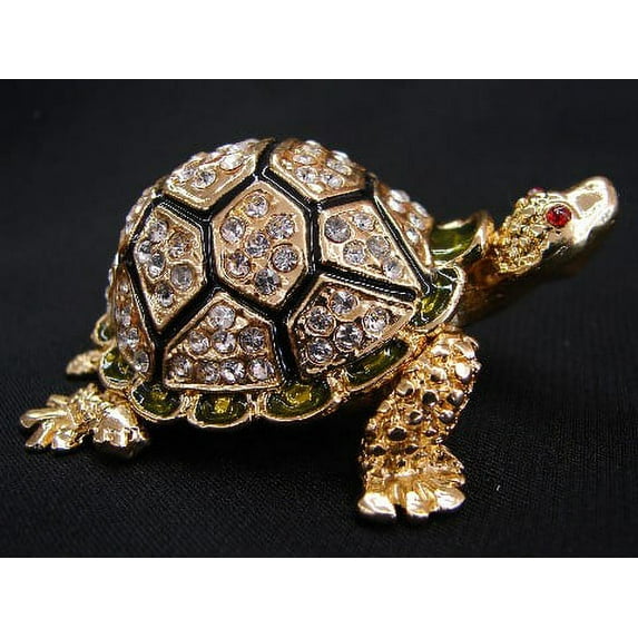 Bejeweled Big Metal Turtle