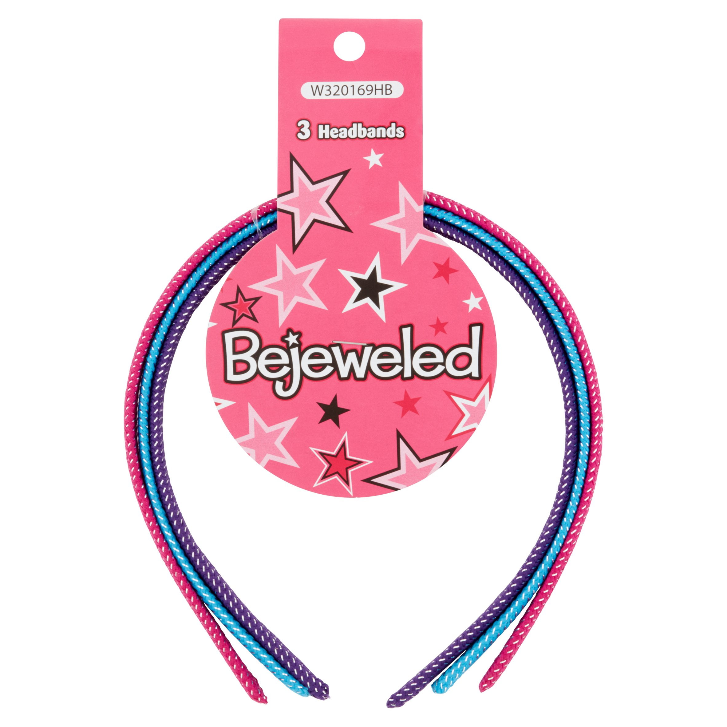 Bejeweled Fabric Headbands, 3 count