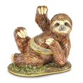 thumbnail image 1 of Bejeweled Pewter Multi Color Enamel Finish MELLOW Sloth Trinket Box, 1 of 5