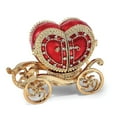 thumbnail image 1 of Bejeweled Pewter Multi Color Finish SCARLET HEART Carriage Trinket Box, 1 of 7