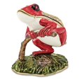 thumbnail image 1 of Bejeweled Multi Color Finish RASCAL Red Frog on Branch Trinket Box, 1 of 5
