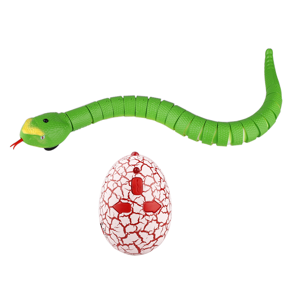 Bekayaa 14 inches Remote Control Snakes Realistic with EggShaped Infrared Controller (Green