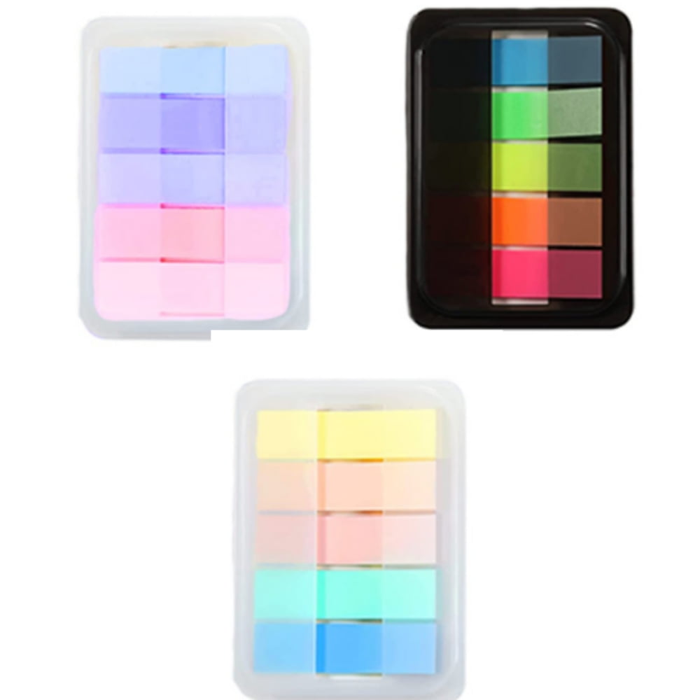 Moinkerin 1300 Pcs Transparent Sticky Notes & Tabs - 6 Colors, PET Material, For Books & Office