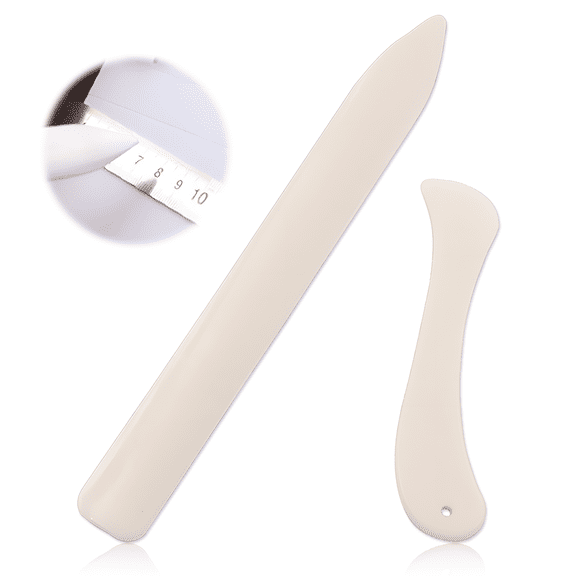 Bekayaa Bone Folder, 2 Pieces Plastic Paper Folding Set Folding Pens Bone Folder for Paper Crafts Card Making Leather Processing