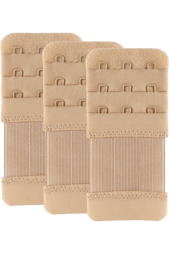 Bra Extender, 3-Hook Elastic Stretchy Band Extension, 3-Pack