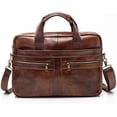 thumbnail image 1 of Bekayaa Genuine Leather Briefcase for Men with Padded Protection for 14 inch Laptop, 1 of 8