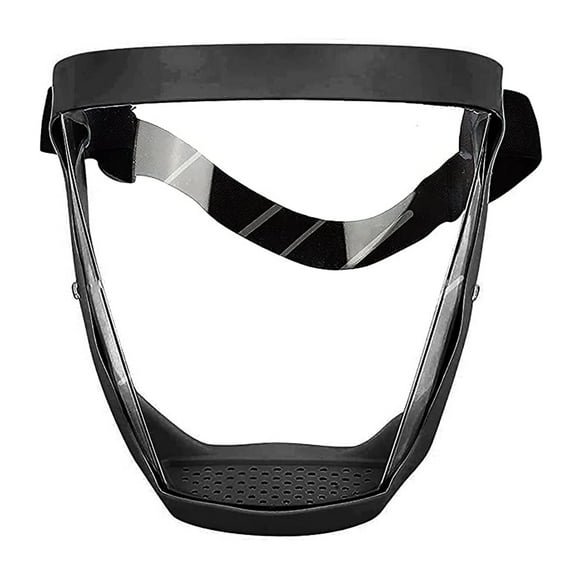 Bekayaa Safety Face Shields with Black Glasses Frames (Pack of 1) - Ultra Clear Protective Full Face Shields to Protect Eyes, Nose, Mouth - Anti-Fog PC Plastic, Goggles