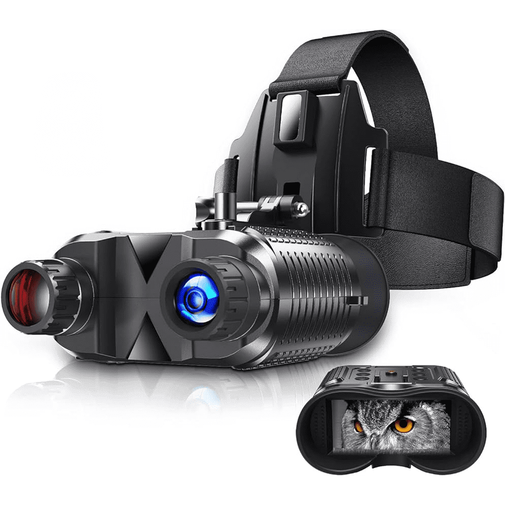 BekinTek 4K Helmet Mountable Night Vision Binoculars Head-mounted Telescope Rechargeable Goggles 7x IR Infrared Full Dark Observing Optics 8x Digital Zoom 4K Video 36M Photo Support 360P ENV Mode