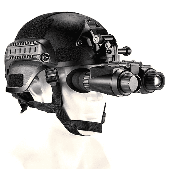 BekinTek Dual Eye 3D View Helmet Mounted Night Vision Binoculars Goggles Rechargeable IR Full Dark Observing Adjustable Pupil Distance 7x Infrared 8x Digital Zoom 4K Video Independent Diopter Adjust
