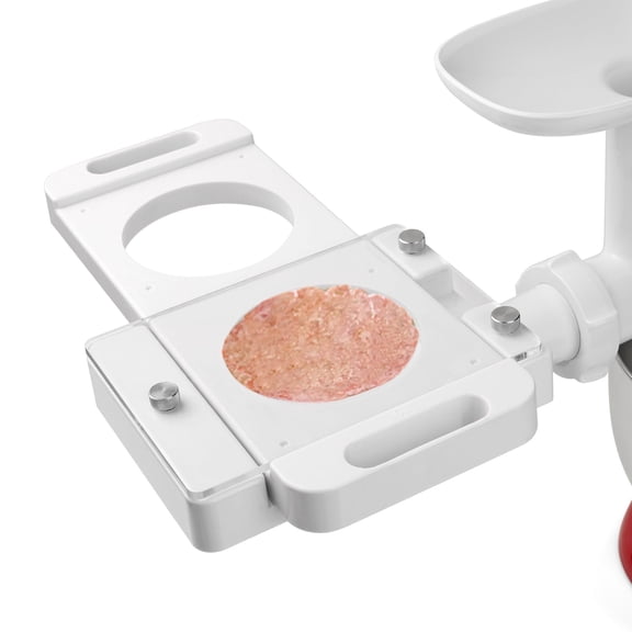 Bekitchen Automatic Hamburger Patty Maker, Non-Stick, Includes 5 Adapter Tubes, White
