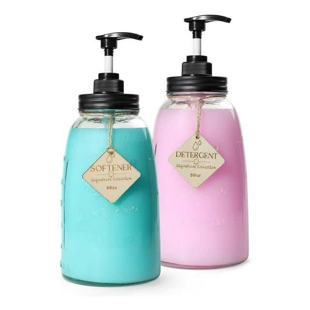 Bekitchen Laundry Detergent DispenserGlass Laundry Soap Dispenser, Two