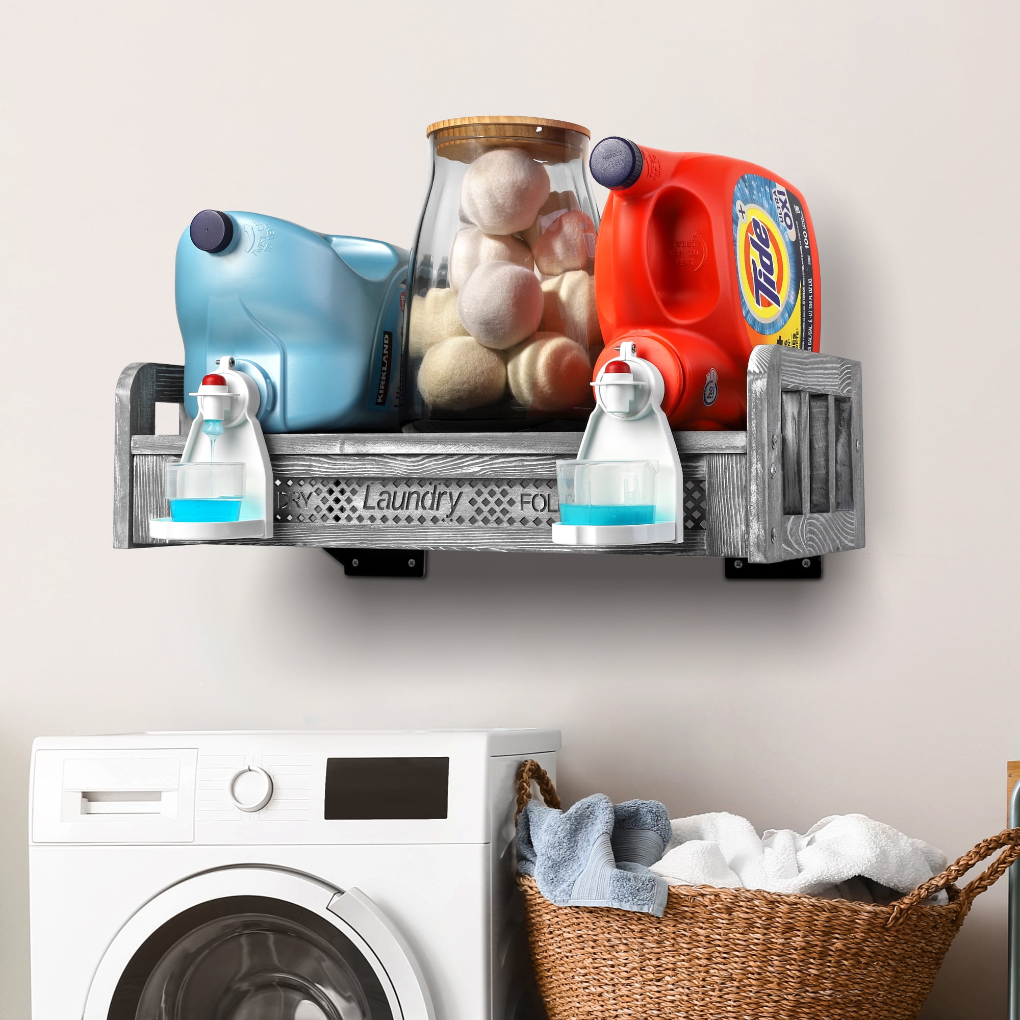 Bekitchen Wall Mounted ExtraLarge Laundry Detergent Shelf, Laundry