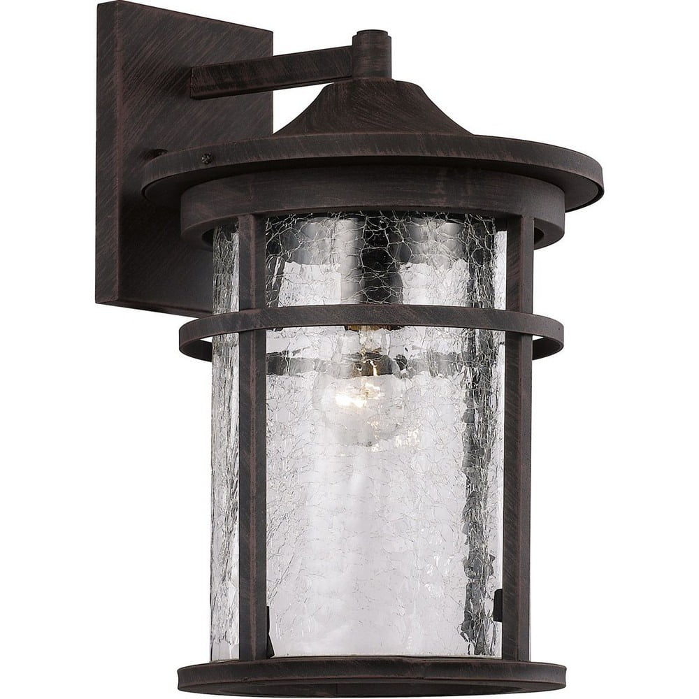 Rustic Brown Seeded Glass 14.5" Outdoor Wall Lantern