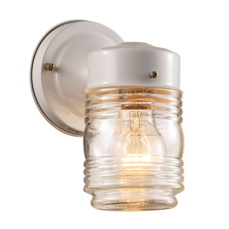 Bel Air Lighting  CB-4900-WH 4-inch White Jelly Jar Outdoor Light Fixture