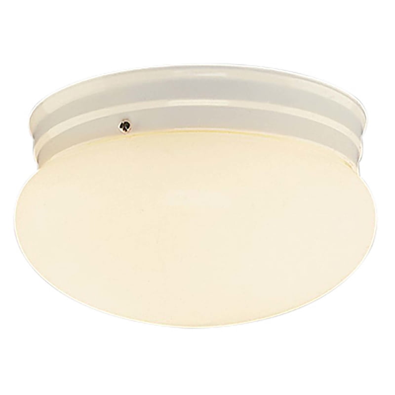 Modern 10" White Glass Drum Flush Mount Ceiling Light