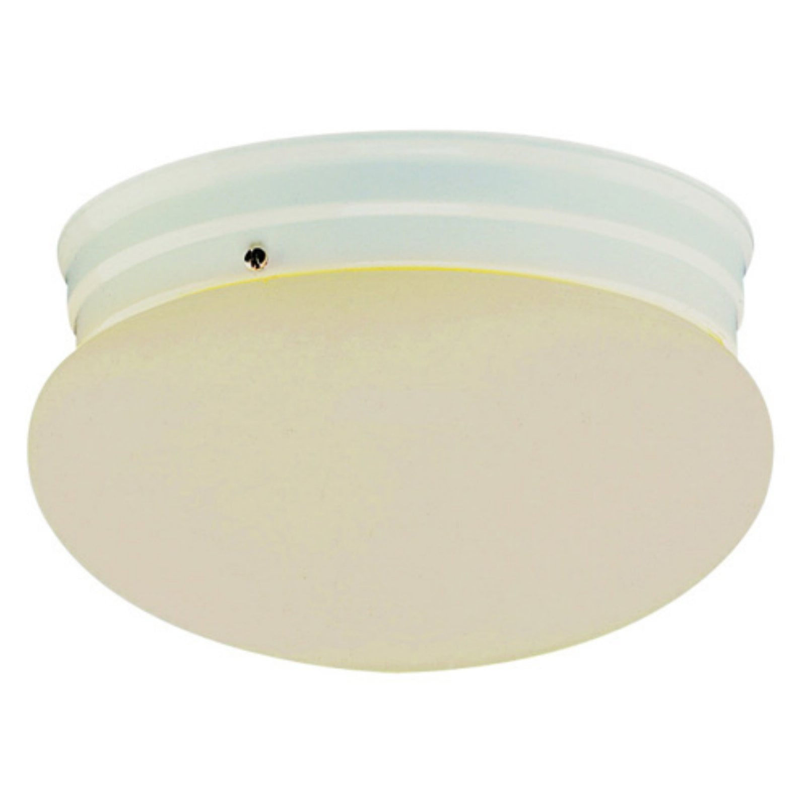 Modern 10" White Glass Drum Flush Mount Ceiling Light