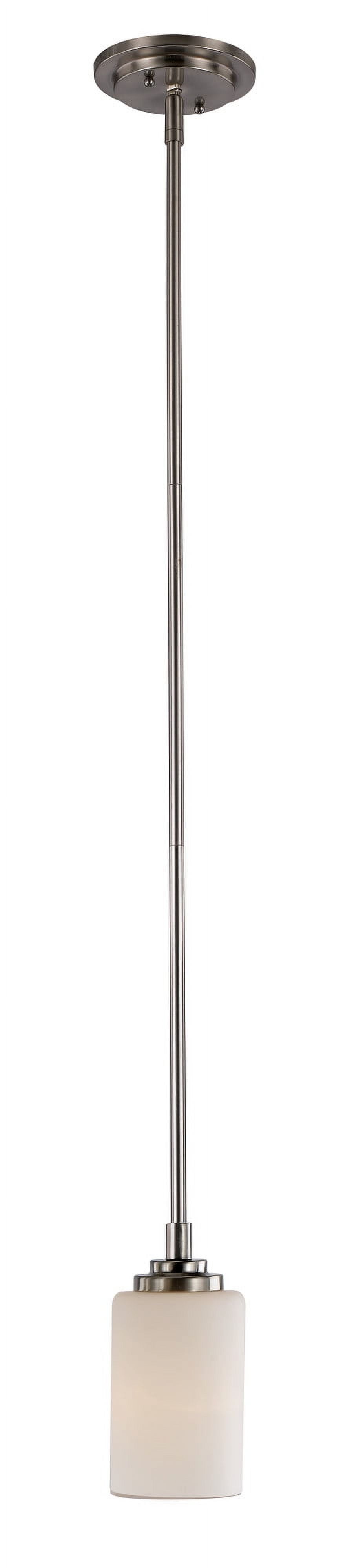 Brushed Nickel Mini Pendant with Frosted Glass Shade