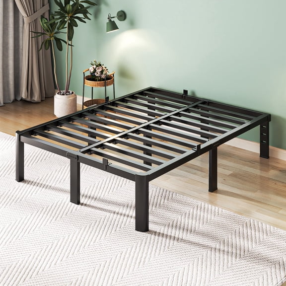 Bel Ark 14 Inches Queen Bed Frame, Metal Platform Bed Frame, No Box Spring Needed , Heavy Duty Black