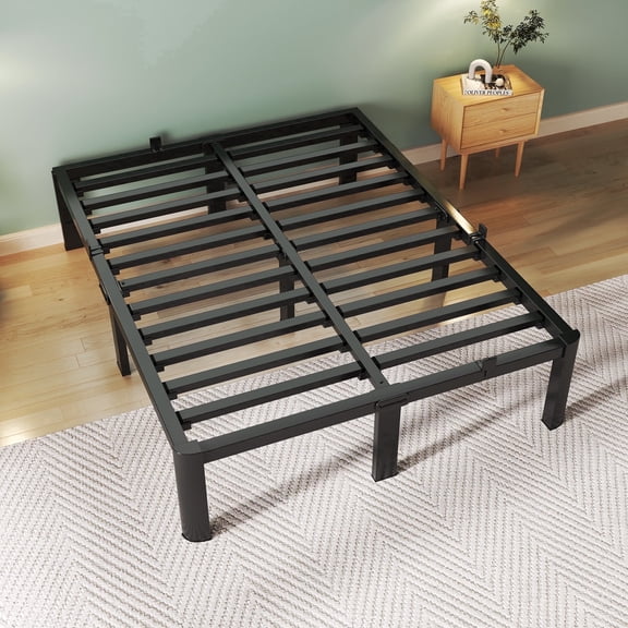 Bel Ark 14" Queen Bed Frame, Heavy Duty Metal Bed Frame with Underbed Storage, No Box Spring Required,Easy Assembly, Black
