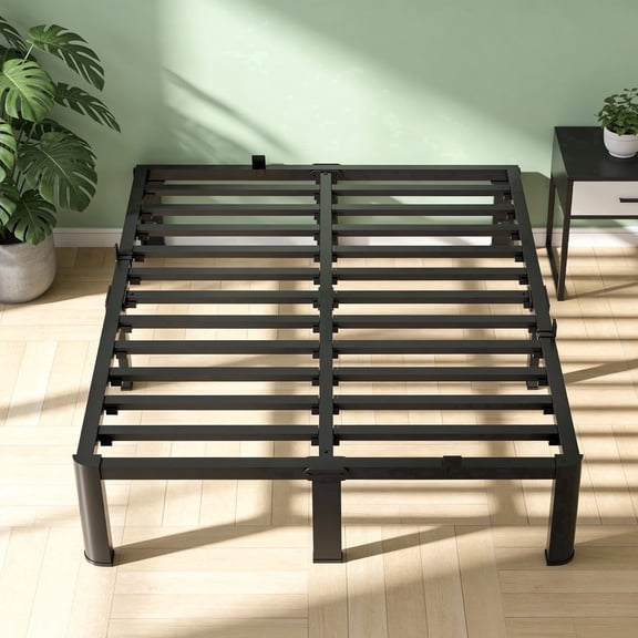Bel Ark 18 Inches Full Bed Frame, Heavy Duty Metal Platform with Storage Space Under Frame, No Box Spring Needed Full Size Bed Frame