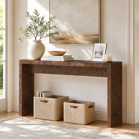 Bel Ark 64" Console Table, Narrow Sofa Console Table,Entryway Table ,Behind The Couch Table for Living Room,Hallway Brown