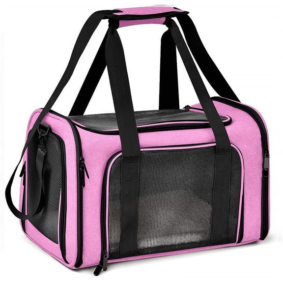 Bel Ark Dog Carrier Pet Carrier For Small Dogs Puppies up to 18 lbs, Collapsible Travel Puppy Carrier Dog Carrying Case Pink