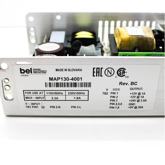Bel Power Solutions 130W 4-Output AC-DC Open Frame Power Supply MAP130-4001