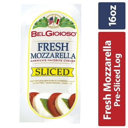 BelGioioso Fresh Mozzarella Log, Pre-Sliced Specialty Cheese, 16 oz Refrigerated Plastic Packet