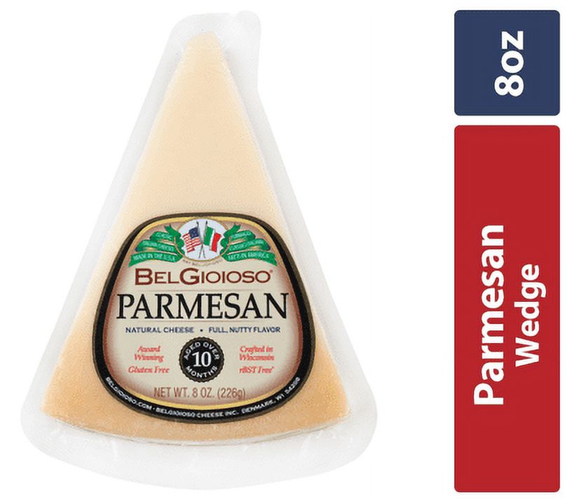 BelGioioso Parmesan Cheese Wedge Specialty Hard Cheese, 8 oz Refrigerated Plastic Packet - image 1 of 9