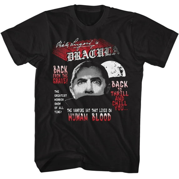 Bela Legosi Dracula Back from The Grave Horror Movie T-shirt, Large-Tall Black