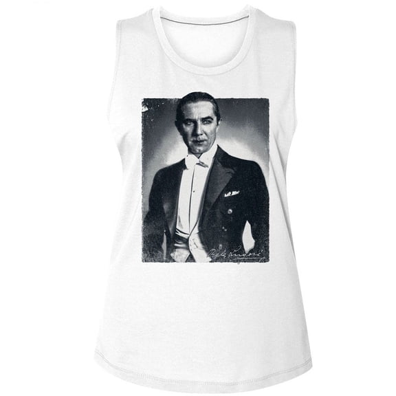Bela Lugosi Dracula BW Portrait White Women's Muscle Tank Top T-Shirt