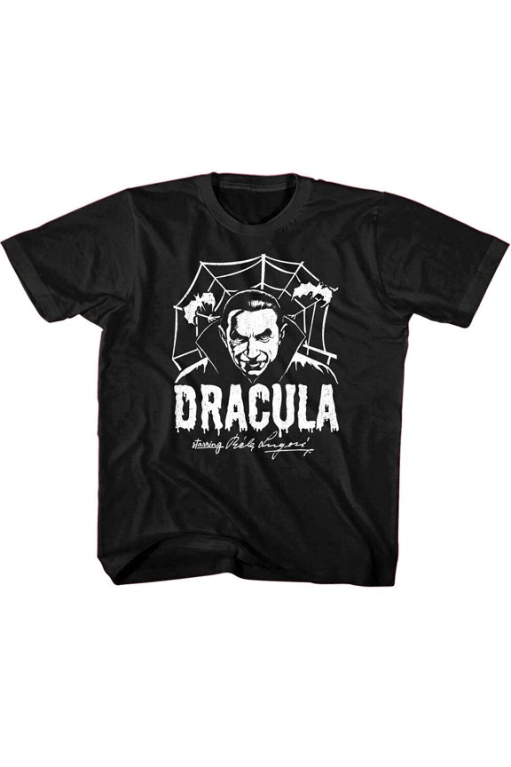 Bela Lugosi Dracula Spiders Web Kids T Shirt - M (10-12 years), Black