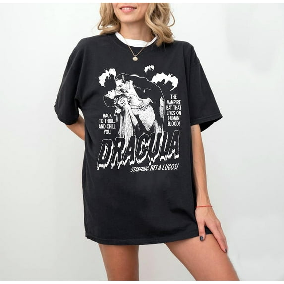 Bela Lugosi Dracula With Bats Graphic Tshirt, Retro Horror Movie T-shirt, Vintage Halloween Friends Group Matching, Trick Or Treat Tee,Gifts