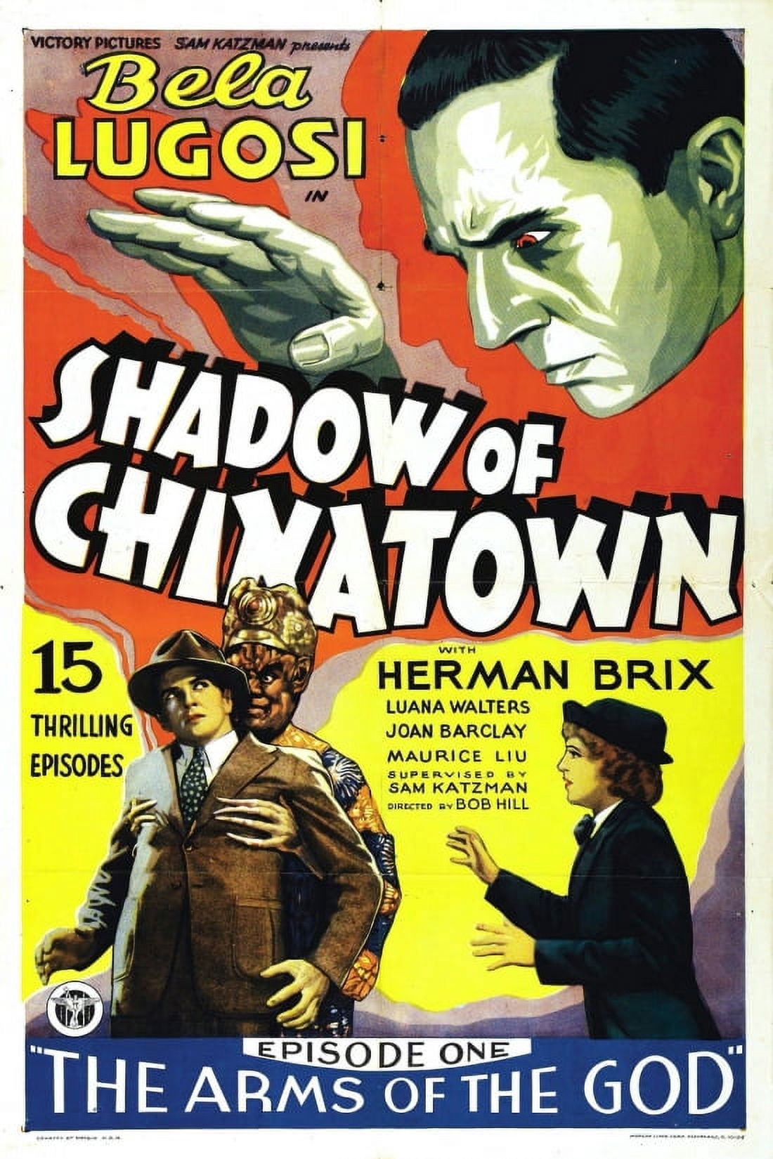 Bela Lugosi Shadow Of Chinatown Movie Canvas Art -  (18 x 24)