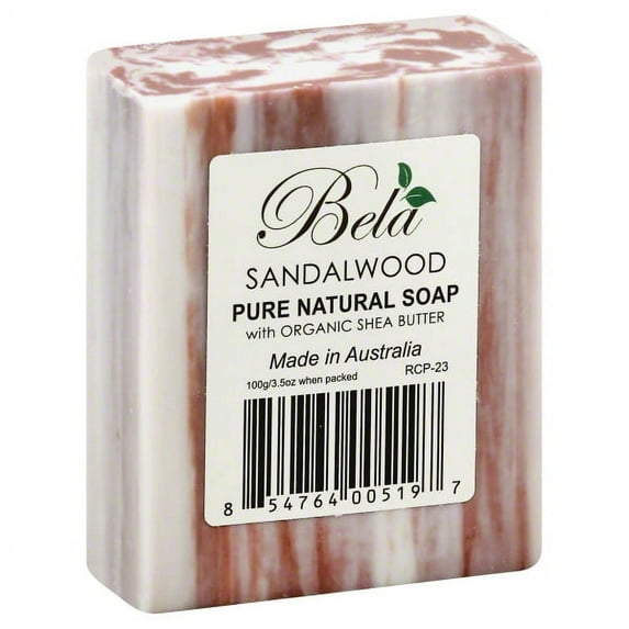 Bela Natural Soap Bars, Sandalwood, 3.5 oz