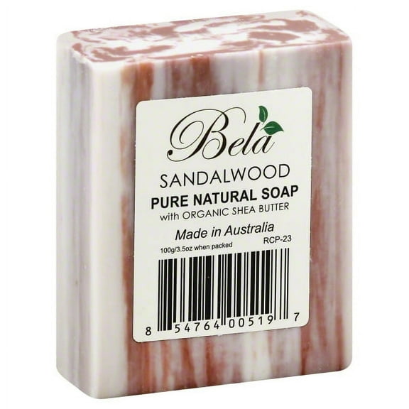 Bela Natural Soap Bars, Sandalwood, 3.5 oz