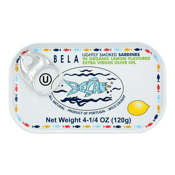Bela-Olhao Sardines - Sardines Extra Virgin Olive Oil Lemon Sauce - Case of 12 - 4.23 ounces