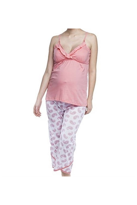 Paisley Dreams Maternity/Nursing Cami Pant Set,XL,Paisley Print