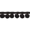 thumbnail image 1 of Belagio 1.25" Wide x 10 Yards, Pom Trim, 1 Bolt, Black, 1 of 2