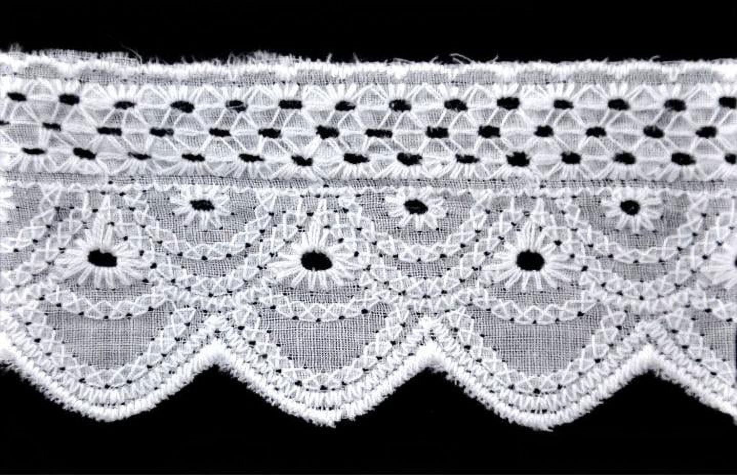 Belagio 1 3/4" Wide x 20 Yards, Flat Eyelet Lace Trim, 1 Bolt, White