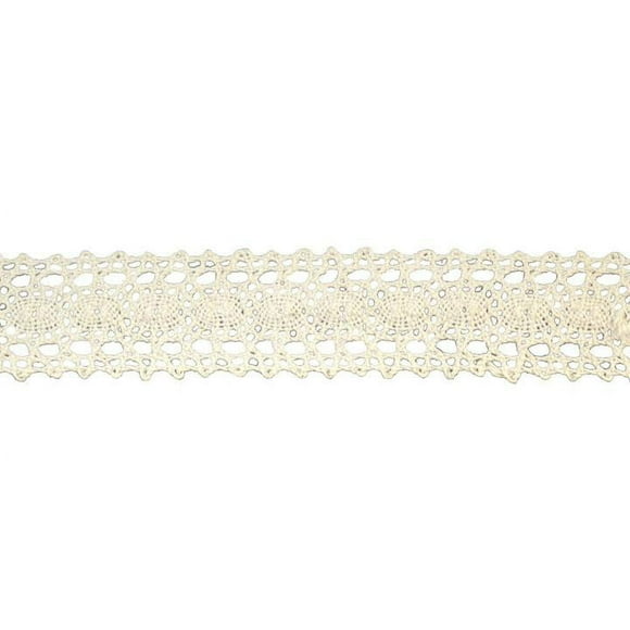 Belagio 1 3/8" Wide x 25 Yards,Cotton Cluny Lace Trim, 1 Bolt, Natural